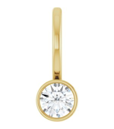 88105 Pendant Set 14K Yellow Round Natural Diamond 3.5Mm 16 Ct I1, G-H Polished 16 Ct Natural Diamond Solitaire Bezel-Set Charm Pendant
