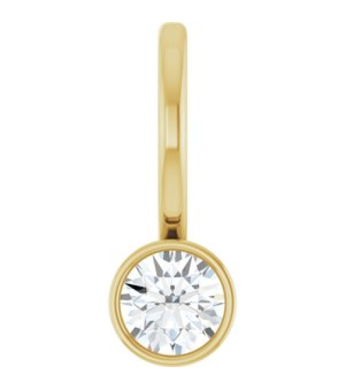 88105 Pendant Set 14K Yellow Round Natural Diamond 3.5Mm 16 Ct I1, G-H Polished 16 Ct Natural Diamond Solitaire Bezel-Set Charm Pendant