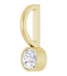 88105 Pendant Set 14K Yellow Round Natural Diamond 3.5Mm 16 Ct I1, G-H Polished 16 Ct Natural Diamond Solitaire Bezel-Set Charm Pendant