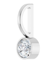 88105 Pendant Set Platinum Round Natural Diamond 4Mm 15 Ct Si2-Si3, G-H Polished 15 Ct Natural Diamond Solitaire Bezel-Set Charm Pendant