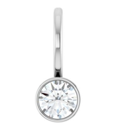 88105 Pendant Set Platinum Round Natural Diamond 4Mm 15 Ct Si2-Si3, G-H Polished 15 Ct Natural Diamond Solitaire Bezel-Set Charm Pendant