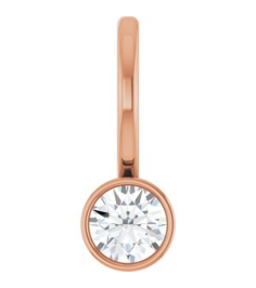 88105 Pendant Set 14K Rose Round Natural Diamond 3.5Mm 16 Ct I1, G-H Polished 16 Ct Natural Diamond Solitaire Bezel-Set Charm Pendant
