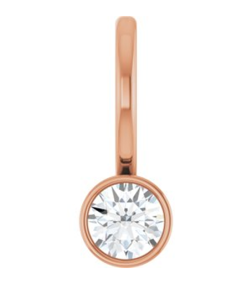 88105 Pendant Set 14K Rose Round Natural Diamond 3.5Mm 16 Ct I1, G-H Polished 16 Ct Natural Diamond Solitaire Bezel-Set Charm Pendant