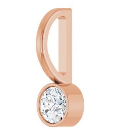88105 Pendant Set 14K Rose Round Natural Diamond 3.5Mm 16 Ct I1, G-H Polished 16 Ct Natural Diamond Solitaire Bezel-Set Charm Pendant