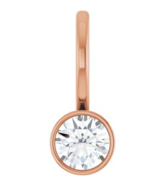88105 Pendant Set 14K Rose Round Natural Diamond 4Mm 15 Ct I1, G-H Polished 15 Ct Natural Diamond Solitaire Bezel-Set Charm Pendant