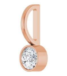 88105 Pendant Set 14K Rose Round Natural Diamond 4Mm 15 Ct I1, G-H Polished 15 Ct Natural Diamond Solitaire Bezel-Set Charm Pendant