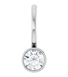 88105 Pendant Set Sterling Silver Round Natural Diamond 3.5Mm 16 Ct I1, G-H Polished 16 Ct Natural Diamond Solitaire Bezel-Set Charm Pendant