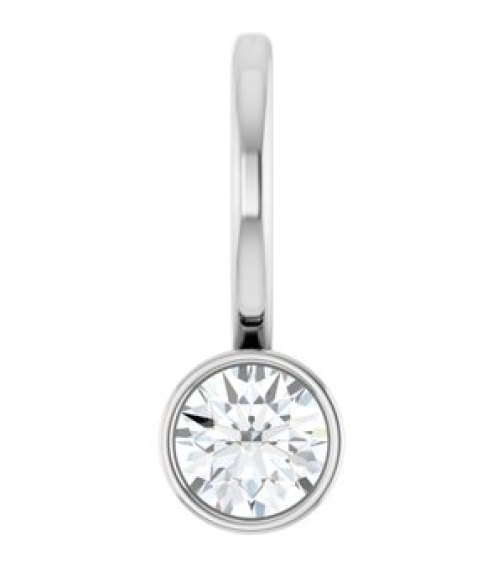 88105 Pendant Set Sterling Silver Round Natural Diamond 3.5Mm 16 Ct I1, G-H Polished 16 Ct Natural Diamond Solitaire Bezel-Set Charm Pendant