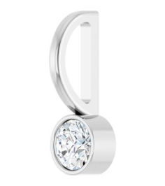 88105 Pendant Set Sterling Silver Round Natural Diamond 3.5Mm 16 Ct I1, G-H Polished 16 Ct Natural Diamond Solitaire Bezel-Set Charm Pendant