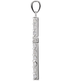 R42308 Pendant Set 14K White Round Lab-Grown Diamond 2.5Mm 1 Ctw Si1-Si2, G-H Polished Lab-Grown Diamond Cross Pendant