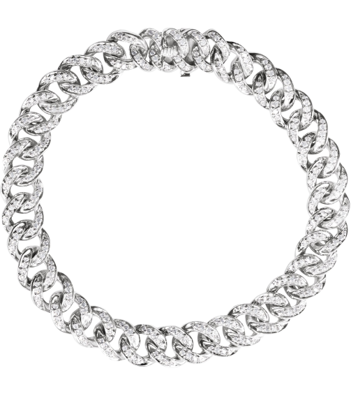 Brc911 Bracelet Set 14K White Round Natural Diamond Natural Diamond 1.1Mm 1 12 Ctw I1, G-H 7 In Polished 1 12 Ctw Natural Diamond Curb Chain Bracelet