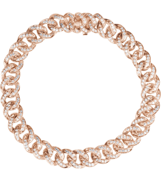 Brc911 Bracelet Set 14K Rose Round Natural Diamond Natural Diamond 1.1Mm 1 12 Ctw I1, G-H 7 In Polished 1 12 Ctw Natural Diamond Curb Chain Bracelet