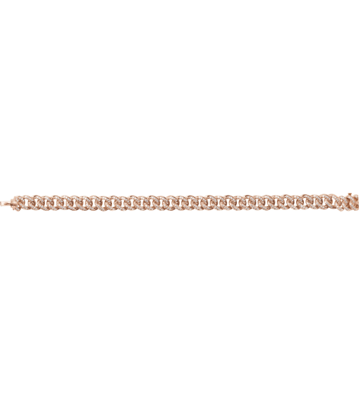 Brc911 Bracelet Set 14K Rose Round Natural Diamond Natural Diamond 1.1Mm 1 12 Ctw I1, G-H 7 In Polished 1 12 Ctw Natural Diamond Curb Chain Bracelet