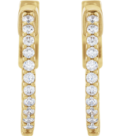 650183 Earring Set 14K Yellow 15.5 Mm 1.5 Mm Natural Diamond Round 1.3Mm 13 Ctw I1, H+ Pair Hinged Polished 13 Ctw Natural Diamond Inside-Outside Hinged Hoop Earrings