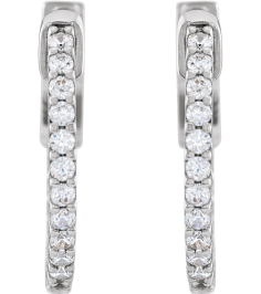 650183 Earring Set 14K White 15.5 Mm 1.5 Mm Natural Diamond Round 1.3Mm 13 Ctw I1, H+ Pair Hinged Polished 13 Ctw Natural Diamond Inside-Outside Hinged Hoop Earrings