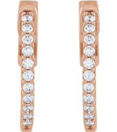 650183 Earring Set 14K Rose 15.5 Mm 1.5 Mm Natural Diamond Round 1.3Mm 13 Ctw I1, H+ Pair Hinged Polished 13 Ctw Natural Diamond Inside-Outside Hinged Hoop Earrings