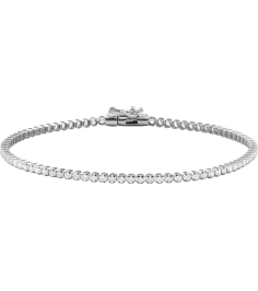 Brc912 Bracelet Set 14K White Round Natural Diamond 1.7Mm 1 58 Ctw I1, G-H 7 In Polished 1 58 Ctw Natural Diamond Lightweight Line Bracelet