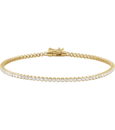 Brc912 Bracelet Set 14K Yellow Round Lab-Grown Diamond 1.7Mm 1 58 Ctw Si1-Si2, G-H 7 In Polished 1 58 Ctw Lab-Grown Diamond Lightweight Line Bracelet
