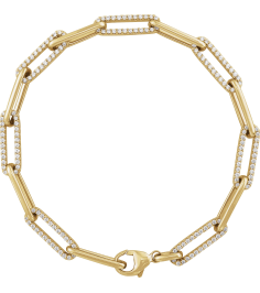 Brc914 Bracelet Set 14K Yellow Round Natural Diamond Natural Diamond 1.1Mm 1 Ctw I1, G-H 7 In Polished 1 Ctw Natural Diamond Link Bracelet