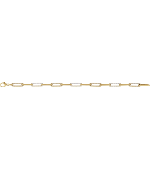 Brc914 Bracelet Set 14K Yellow Round Natural Diamond Natural Diamond 1.1Mm 1 Ctw I1, G-H 7 In Polished 1 Ctw Natural Diamond Link Bracelet