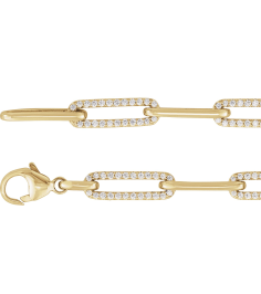 Brc914 Bracelet Set 14K Yellow Round Natural Diamond Natural Diamond 1.1Mm 1 Ctw I1, G-H 7 In Polished 1 Ctw Natural Diamond Link Bracelet
