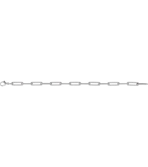 Brc914 Bracelet Set 14K White Round Natural Diamond Natural Diamond 1.1Mm 1 Ctw I1, G-H 7 In Polished 1 Ctw Natural Diamond Link Bracelet