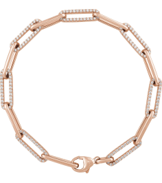 Brc914 Bracelet Set 14K Rose Round Natural Diamond Natural Diamond 1.1Mm 1 Ctw I1, G-H 7 In Polished 1 Ctw Natural Diamond Link Bracelet