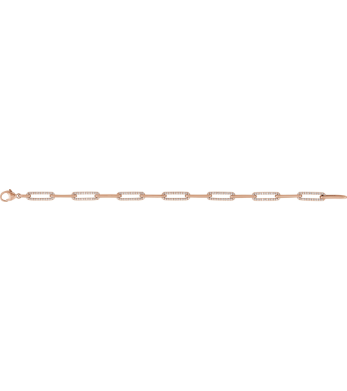 Brc914 Bracelet Set 14K Rose Round Natural Diamond Natural Diamond 1.1Mm 1 Ctw I1, G-H 7 In Polished 1 Ctw Natural Diamond Link Bracelet