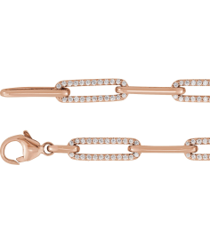Brc914 Bracelet Set 14K Rose Round Natural Diamond Natural Diamond 1.1Mm 1 Ctw I1, G-H 7 In Polished 1 Ctw Natural Diamond Link Bracelet