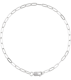 Ch1099 10K White Paperclip-Style 2.1 Mm 7 In Lobster Clasp Polished Paperclip-Style Chain