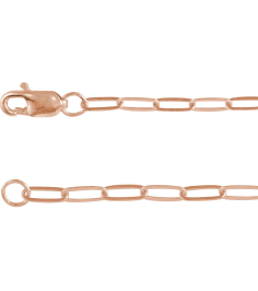 Ch1099 10K Rose Paperclip-Style 2.1 Mm 7 In Lobster Clasp Polished Paperclip-Style Chain