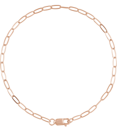 Ch1099 10K Rose Paperclip-Style 2.1 Mm 7 In Lobster Clasp Polished Paperclip-Style Chain