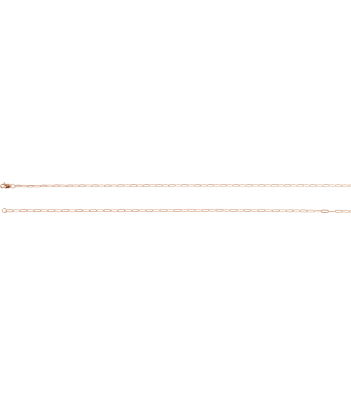 Ch1099 10K Rose Paperclip-Style 2.1 Mm 16 In Lobster Clasp Polished Paperclip-Style Chain