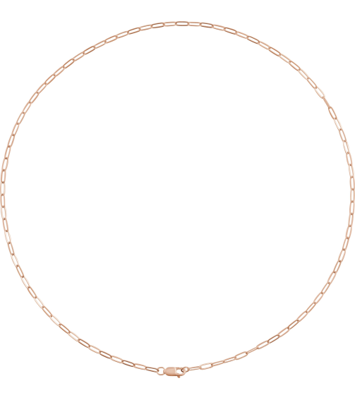 Ch1099 10K Rose Paperclip-Style 2.1 Mm 16 In Lobster Clasp Polished Paperclip-Style Chain