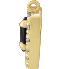 88342 Necklace Center Set 14K Yellow Heart Natural Black Onyx 5 X 5Mm 18 Ctw Natural Diamond I1, Gh Polished Natural Onyx And 18 Ctw Natural Diamond Heart French-Set Halo Necklace Center