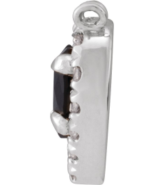 88342 Necklace Center Set 14K White Heart Natural Black Onyx 5 X 5Mm 18 Ctw Natural Diamond I1, Gh Polished Natural Onyx And 18 Ctw Natural Diamond Heart French-Set Halo Necklace Center