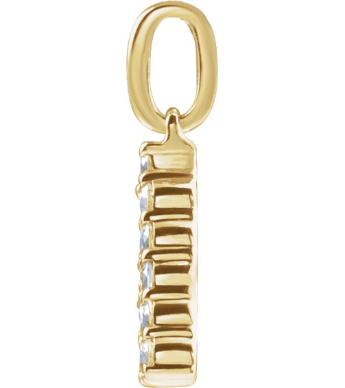 688970 Pendant Set 14K Yellow Initial A Lab-Grown Diamond Round 1.5 Mm Si1-Si2, G-H 15 Ctw Polished 15 Ctw Lab-Grown Diamond Initial Pendant