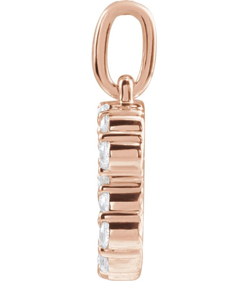 688970 Pendant Set 14K Rose Initial B Lab-Grown Diamond Round 1.5 Mm Si1-Si2, G-H 14 Ctw Polished 14 Ctw Lab-Grown Diamond Initial Pendant
