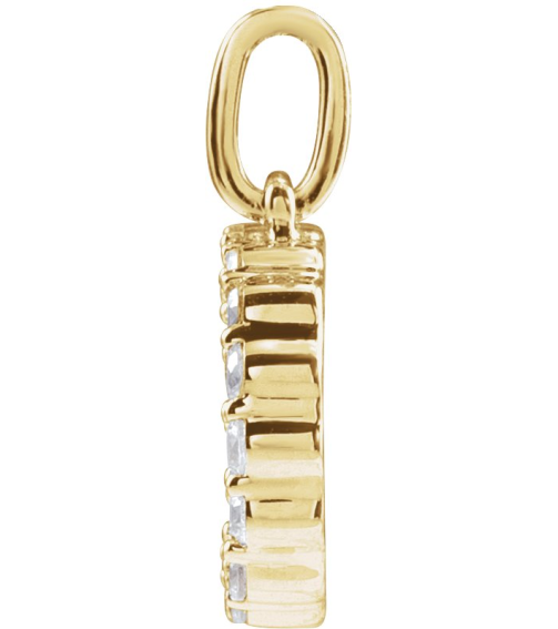688970 Pendant Set 14K Yellow Initial D Lab-Grown Diamond Round 1.5 Mm Si1-Si2, G-H 14 Ctw Polished 14 Ctw Lab-Grown Diamond Initial Pendant