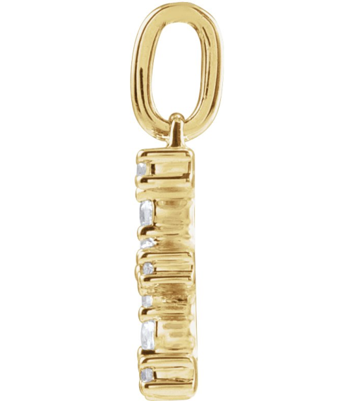 688970 Pendant Set 14K Yellow Initial E Lab-Grown Diamond Round 1.5 Mm Si1-Si2, G-H 15 Ctw Polished 15 Ctw Lab-Grown Diamond Initial Pendant