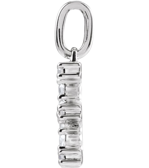 688970 Pendant Set 14K White Initial E Lab-Grown Diamond Round 1.5 Mm Si1-Si2, G-H 15 Ctw Polished 15 Ctw Lab-Grown Diamond Initial Pendant