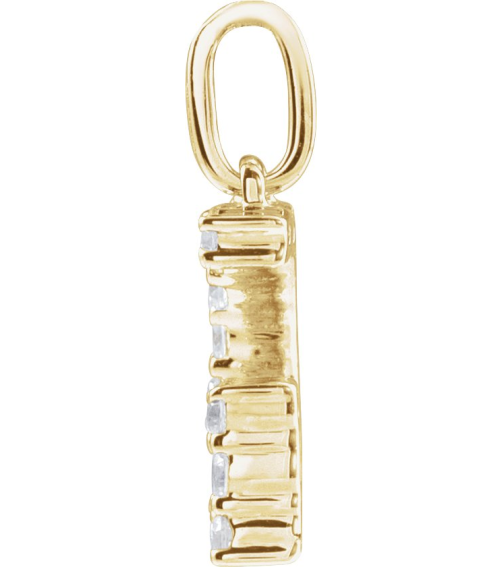 688970 Pendant Set 14K Yellow Initial G Lab-Grown Diamond Round 1.5 Mm Si1-Si2, G-H 15 Ctw Polished 15 Ctw Lab-Grown Diamond Initial Pendant