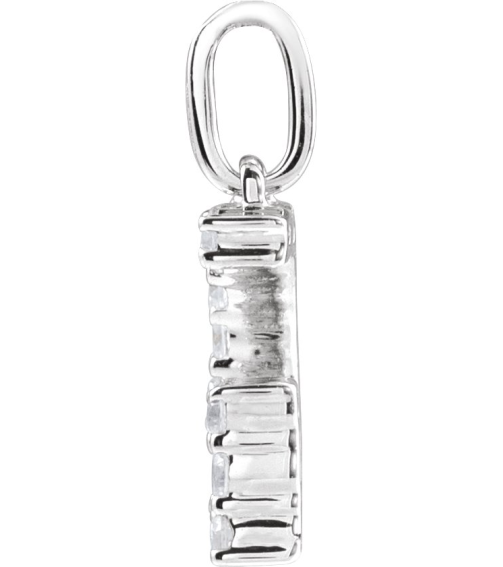 688970 Pendant Set 14K White Initial G Lab-Grown Diamond Round 1.5 Mm Si1-Si2, G-H 15 Ctw Polished 15 Ctw Lab-Grown Diamond Initial Pendant