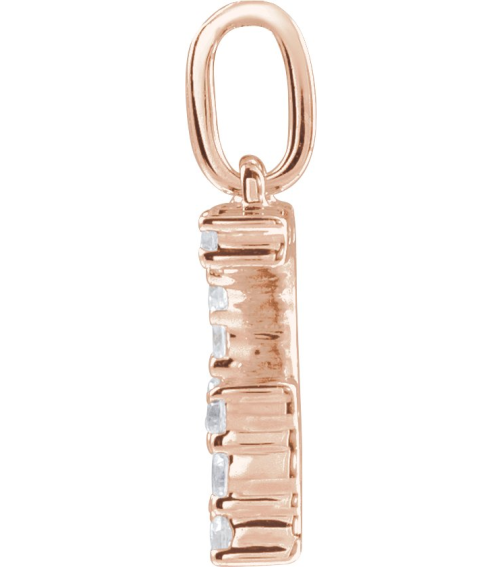 688970 Pendant Set 14K Rose Initial G Lab-Grown Diamond Round 1.5 Mm Si1-Si2, G-H 15 Ctw Polished 15 Ctw Lab-Grown Diamond Initial Pendant