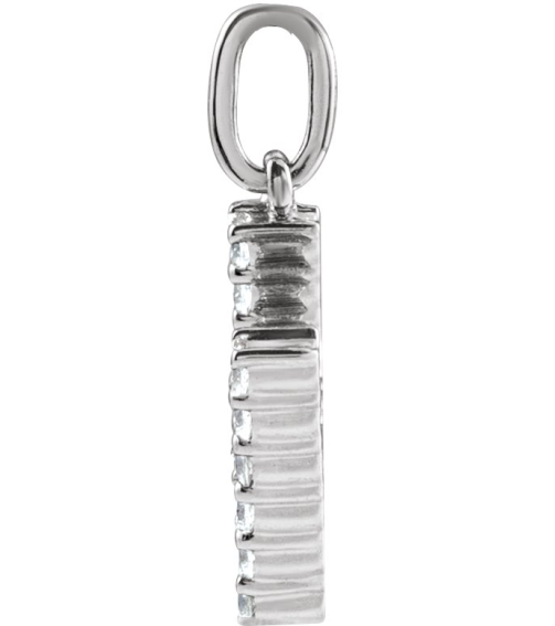 688970 Pendant Set 14K White Initial H Lab-Grown Diamond Round 1.5 Mm Si1-Si2, G-H 15 Ctw Polished 15 Ctw Lab-Grown Diamond Initial Pendant