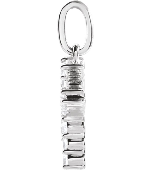 688970 Pendant Set 14K White Initial K Lab-Grown Diamond Round 1.5 Mm Si1-Si2, G-H 15 Ctw Polished 15 Ctw Lab-Grown Diamond Initial Pendant