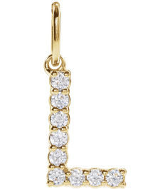 688970 Pendant Set 14K Yellow Initial L Lab-Grown Diamond Round 1.5 Mm Si1-Si2, G-H 18 Ctw Polished 18 Ctw Lab-Grown Diamond Initial Pendant