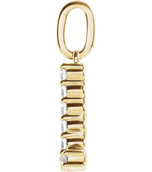 688970 Pendant Set 14K Yellow Initial L Lab-Grown Diamond Round 1.5 Mm Si1-Si2, G-H 18 Ctw Polished 18 Ctw Lab-Grown Diamond Initial Pendant