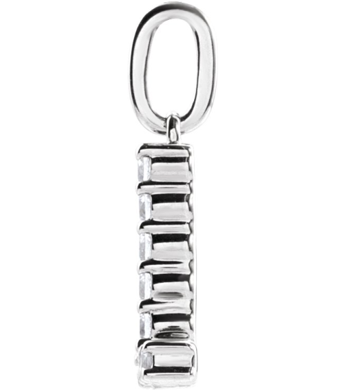 688970 Pendant Set 14K White Initial L Lab-Grown Diamond Round 1.5 Mm Si1-Si2, G-H 18 Ctw Polished 18 Ctw Lab-Grown Diamond Initial Pendant
