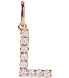 688970 Pendant Set 14K Rose Initial L Lab-Grown Diamond Round 1.5 Mm Si1-Si2, G-H 18 Ctw Polished 18 Ctw Lab-Grown Diamond Initial Pendant